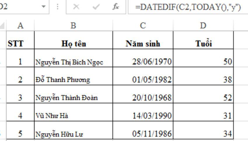 cach tinh so ngay trong excel 3