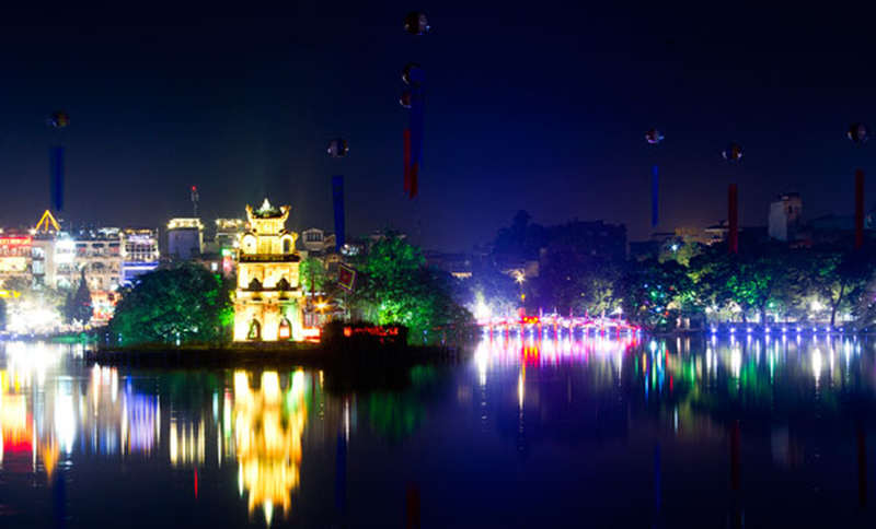 Hình ảnh Hồ Hoàn Kiếm về đêm đẹp nhất