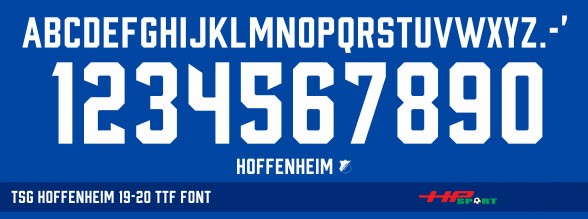Phông số đẹp TSG Hoffenheim 2019/2020 (File .ttf)