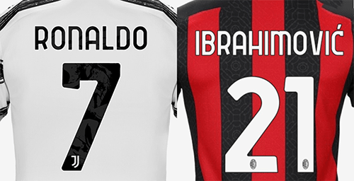 Phông chữ và số áo Serie A 2020 2021