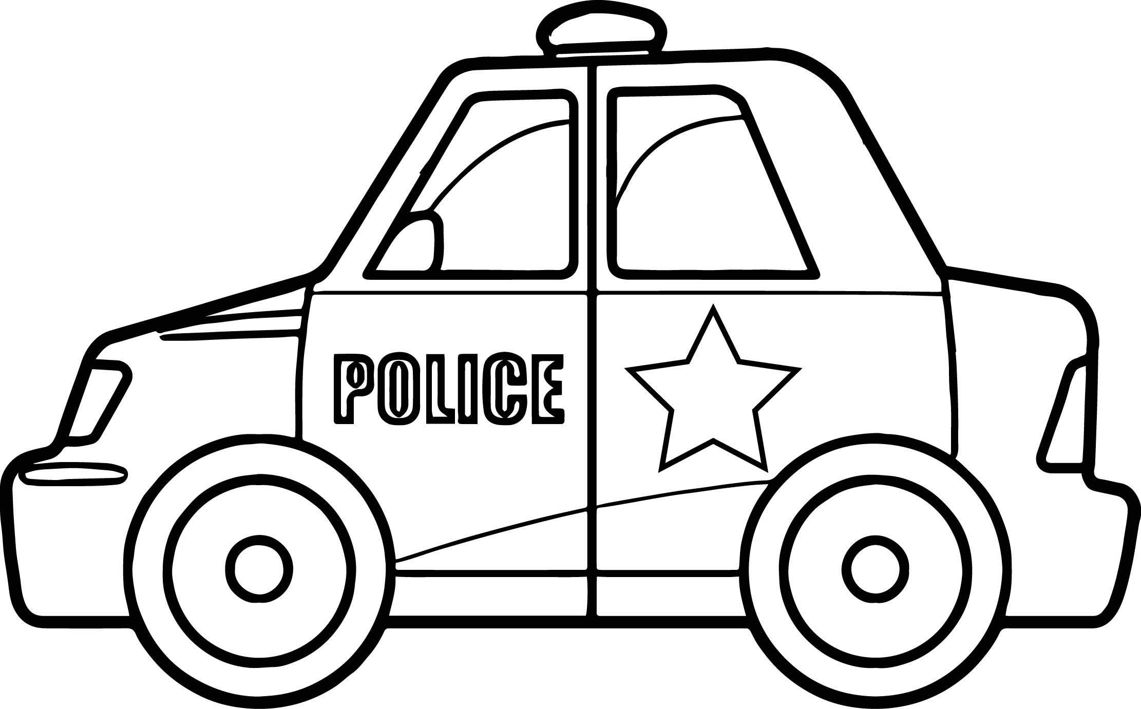 Tranh tô màu ô tô cho bé - xe cảnh sát