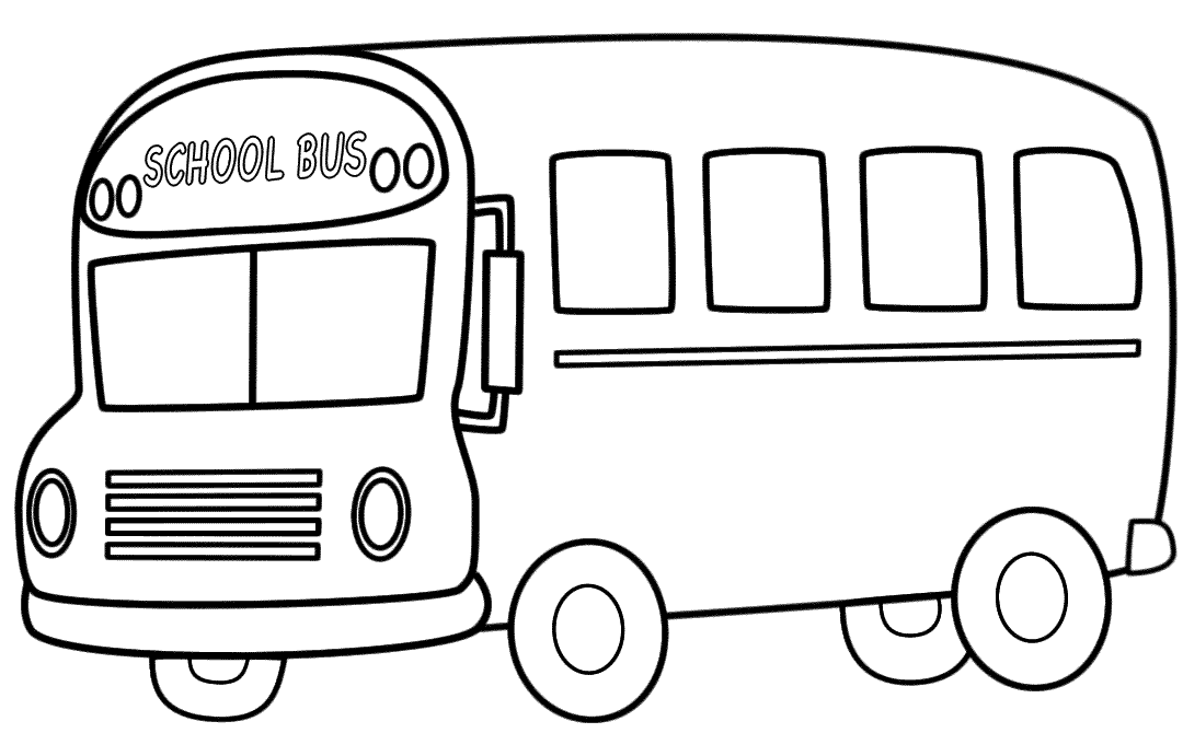 tranh tô màu xe bus học sinh