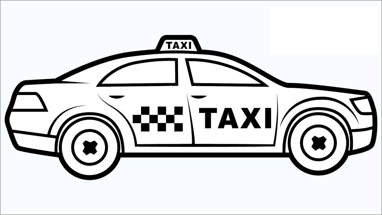 tranh tô màu xe taxi