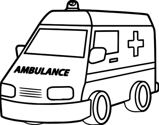 tranh tô màu xe cứu thương 