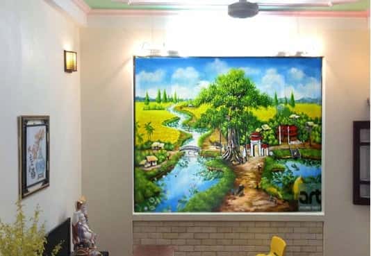 tranh tuong phong canh que huong viet nam - Hướng dẫn vẽ tranh phong cảnh quê hương đơn giản mà đẹp!